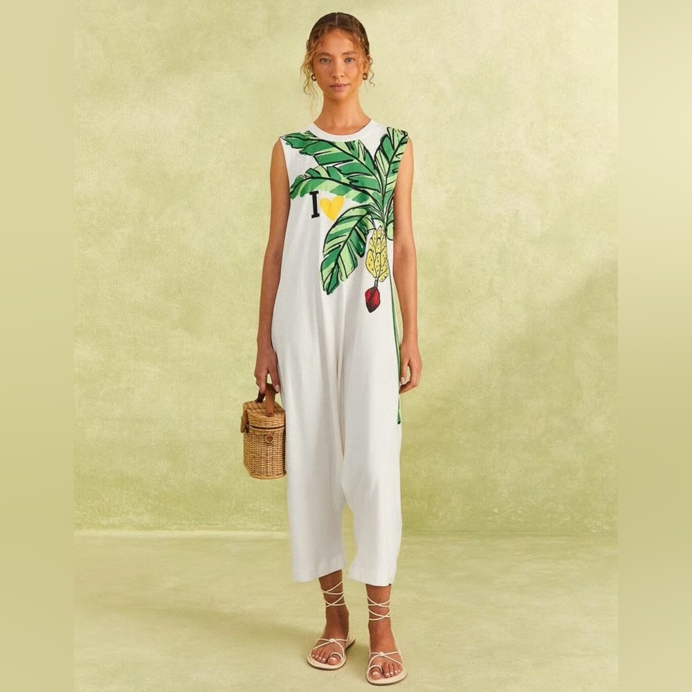 Farm Rio banana tree graphic knit one jumpsuit